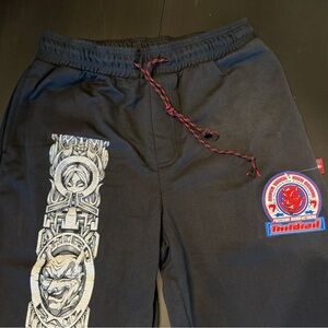 Shredded Black Graphic Joggers